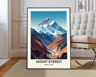 Mount Everest-poster, Mount Everest-muurkunst, Mount Everest-print, Mount Everest-foto, Mount Everest-posterprint, Mount Everest-basiskamp
