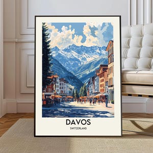 Davos poster, Davos Wall Art, Davos Print, Davos Photo, Davos Poster Print, Davos Travel Poster, Davos city poster