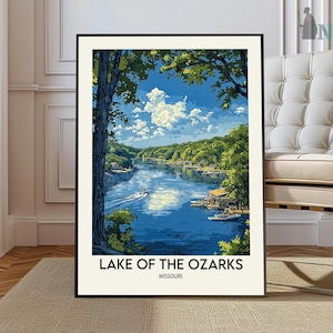 Lake of the Ozarks print - United States, Lake of the Ozarks poster, United States travel poster, Lake view art decor, Holiday poster
