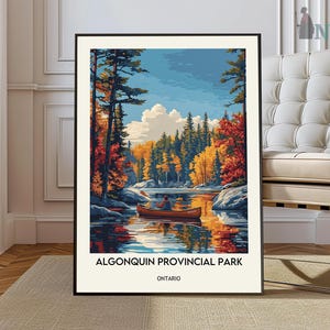 Algonquin Provincial Park Canada Travel Print Algonquin Wall Decor Algonquin Illustration Travel Poster Canada Travel Print Algonquin Gift