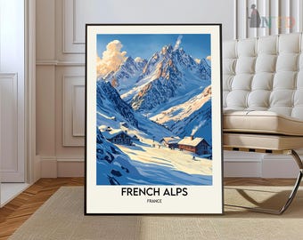 French Alps Poster, French Alps Print, French Alps Wall Art, Alps Print, French Alps Landscape, French Alps Decor, Alps Art