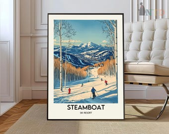 Steamboat Ski Resort Poster: Colorado Ski Town USA Wall Art