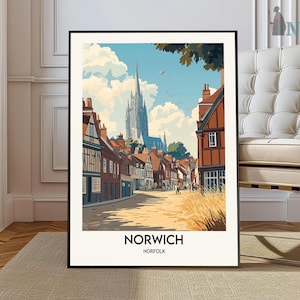 Norwich Print, Norwich Wall Art, Norwich Poster, Norwich Photo, Norwich Poster Print, Norwich England Travel Poster, Norwich England poster