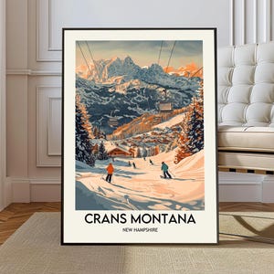 Crans-Montana Schigebiet Poster, Crans-Montana Schigebiet Wandkunst, Crans-Montana Schigebiet Poster, Crans-Montana Schigebiet Wallis