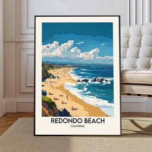 Impression de voyage de Redondo Beach, art mural de Redondo Beach, art de Redondo Beach, affiche de Redondo Beach, décoration de Redondo Beach, impression d'art de Redondo Beach