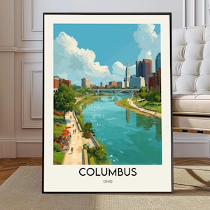 Columbus Wall Art, Columbus Poster, Columbus Print, Columbus Photography, Columbus Decor, Columbus Travel Art, Columbus city Ohio