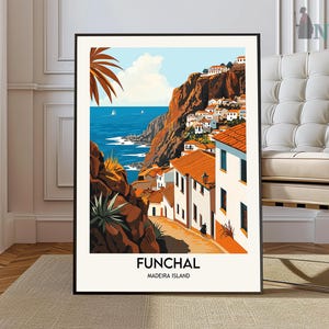 Funchal impressão de viagem funchal decoração de parede madeira funchal arte de parede funchal poster de madeira presente para funchal portugal viagem arte presente