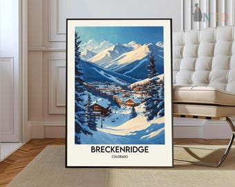 Breckenridge Travel Print Wall Art Breckenridge Wall Hanging Home Décor Breckenridge Gift Art Lovers Ski Art Lover Gift Breckenridge Print