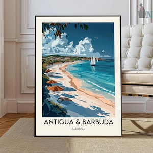 Antigua and Barbuda Travel Poster, Antigua and Barbuda Art, Antigua and Barbuda Poster Print, Photo, Antigua and Barbuda Decor, Caribbean
