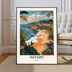Cartel de Nayarit, Arte de pared de Nayarit, Impresión de Nayarit, Foto de Nayarit, Impresión de cartel de Nayarit, Cartel de Nayarit, Sayulita Nayarit, Arte de Nayarit México