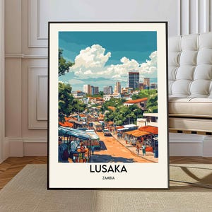 Lusaka poster, Lusaka Wall Art, Lusaka Print, Lusaka Photo, Lusaka Poster Print, Lusaka Travel Poster, Lusaka Zambia, Lusaka city poster