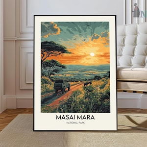 Masai Mara Travel Wall Art Masai Mara Wall Decor Masai Mara Travel Print Wall Art Masai Mara Print Masai Mara Poster Kenya Wall Art Gift