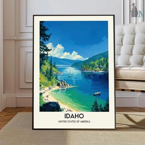 Kaart van Idaho, kaart van Idaho, afdrukken van kaart van Idaho, gepersonaliseerde kaart van Idaho, kunst aan de muur van Idaho, reisposter van Idaho, poster van Idaho, foto van Idaho, poster Boise Idaho