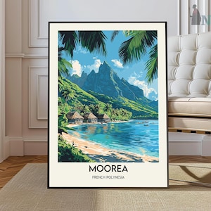 Affiche de Moorea, impression de Moorea, photo de Moorea, art de Moorea, affiche de Polynésie, impression de Polynésie, cadeau d&#39;affiche de voyage