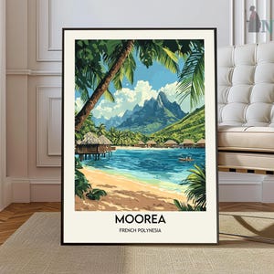 Affiche de Moorea, impression de Moorea, photo de Moorea, art de Moorea, affiche de Polynésie, impression de Polynésie, cadeau d&#39;affiche de voyage