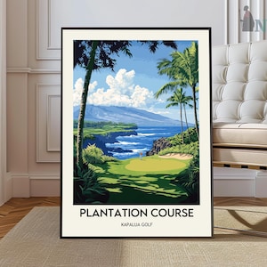 Plantation Course at Kapalua Golf poster, Plantation Course at Kapalua Golf Wall Art, Plantation Course at Kapalua Golf art, Maui in Hawaii