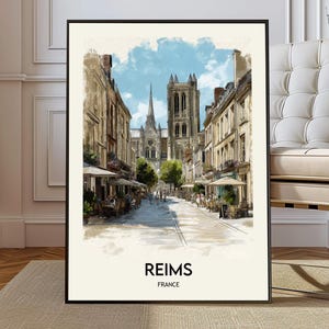 Reims poster, Reims Wall Art, Reims Print, Reims Photo, Reims Poster Print, Reims Travel, Reims city, Reims map, Reims France poster