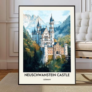 Neuschwanstein Castle poster, Neuschwanstein Castle Wall Art, Neuschwanstein Castle Print, Neuschwanstein Castle Germany poster