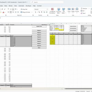 Pode incluir: Uma captura de tela de uma planilha no Microsoft Excel. A planilha contém linhas e colunas de dados, incluindo datas, horários e valores numéricos. Algumas células estão destacadas em amarelo.