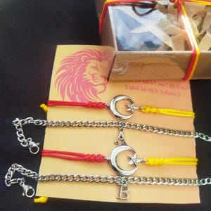 Türkisches Halbmond Stern İcardi Galatasaray Fan Armband Personalisierte Brief Stahl Armband Set mit 2 Liebhaber Armband