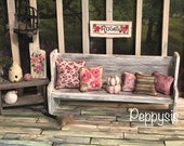 White Miniature Church Pew 1 12 Scale Dollhouse Shabby