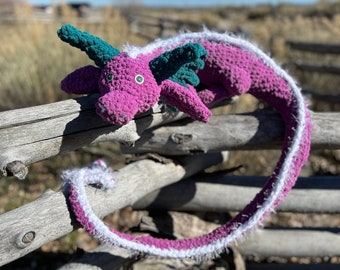 Enchant Your Space with a 6ft Crocheted Dragon - Customizable Colors and Sizes Available!