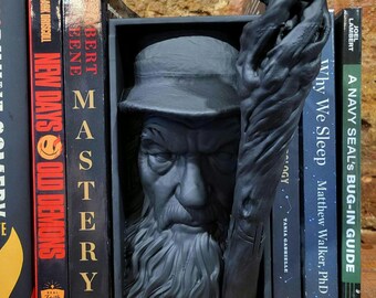 Angolo lettura Gandalf, inserto per libreria fantasy, decorazione per scaffale a tema Il Signore degli Anelli, arte da parete per i fan del Signore degli Anelli