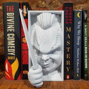 Horror Book Nook Chucky Bookshelf Insert Creepy Shelf Decor for Halloween Horror Movie Gift for Horror Fan