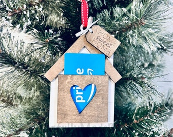 24HR SHIPPING! Christmas Gift card ornament holder gift for New Homeowner, Realtor Gift card holder, Home Gift Card
