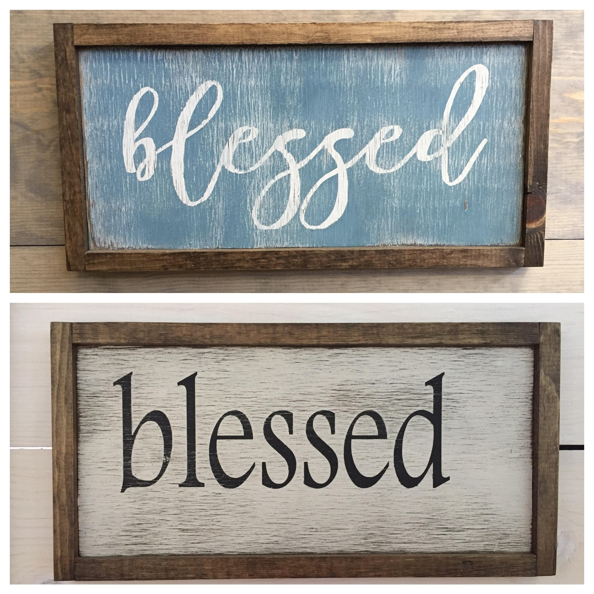 Blessed sign . Gallery Wall Decor . Rustic Gallery Signs . Etsy