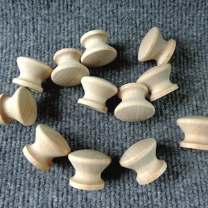 Lot of 12 New Birch Wood Cabinet Knob Pull 1-1/4" Round Unfinished Sanded Wood
