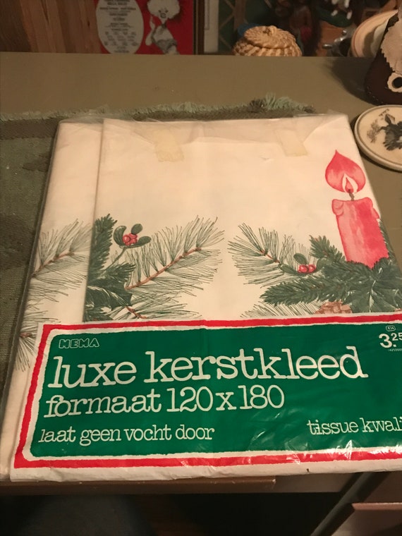 Min snelweg Lam Vintage Hema Luxe Kerst Kleed Kerst Papier Tafelkleed 120 x - Etsy België