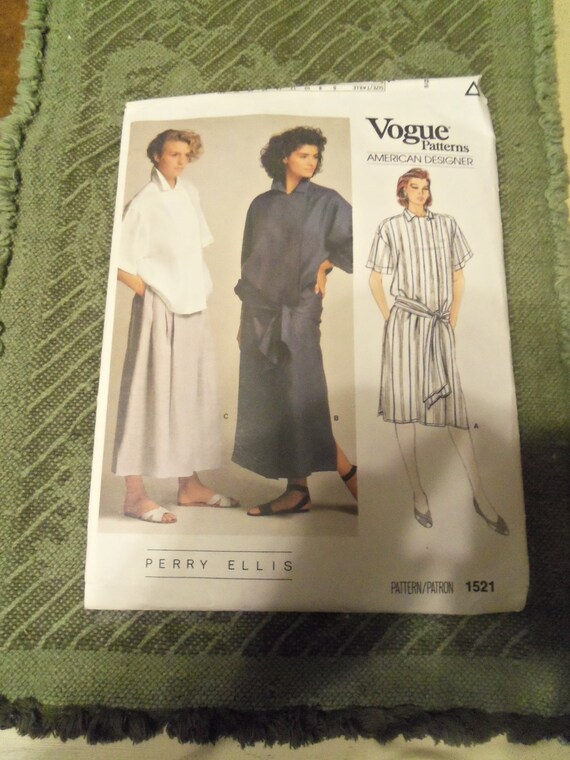 Vogue American Designer Perry Ellis Pattern 1521 Size 8 - Etsy