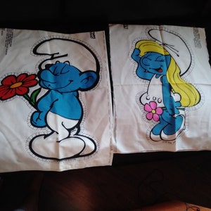 PAPPA SMURF fabric cut-out 1982 poly/cott blend~vintage print TigressPride LTD PAPPA SMURF fabric cut-out 1982 poly/cott blend~vintage print TigressPride LTD