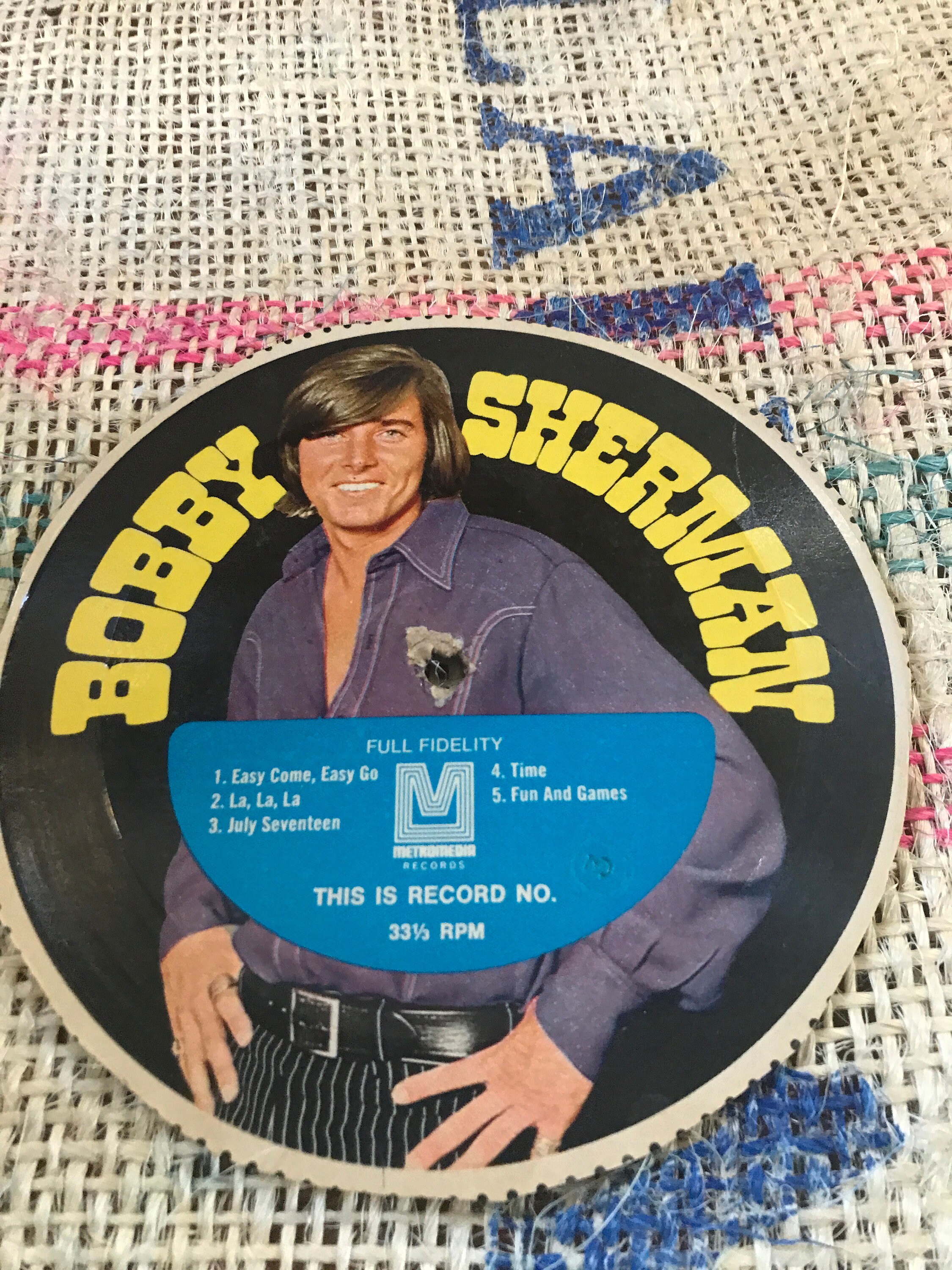 Vintage Bobby Sherman Cardboard Record No. 2 La La La Etsy