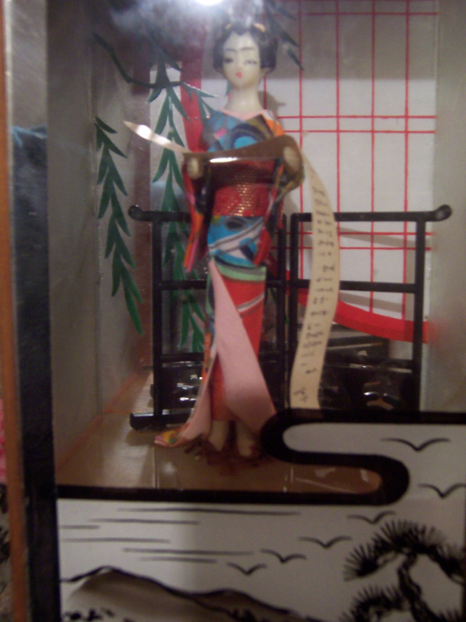 Vintage Wooden Japanese Geisha Girl Lamp Etsy