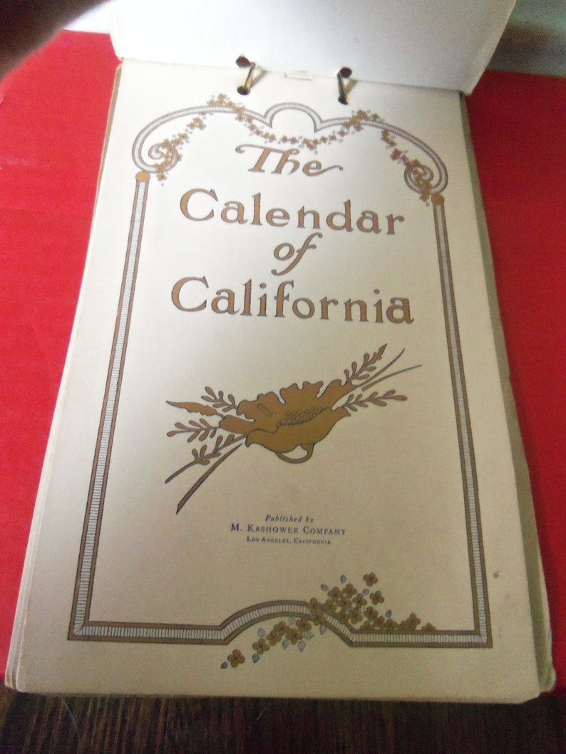 1922 The Calendar Of California M. Kashower Company | Etsy