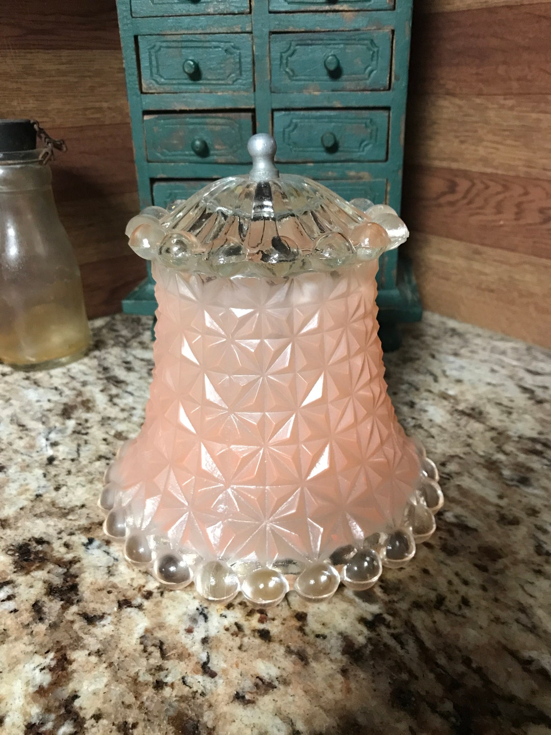 Art Deco Boudoir Dresser Table Lamp Bell Shape Shade Pink Etsy