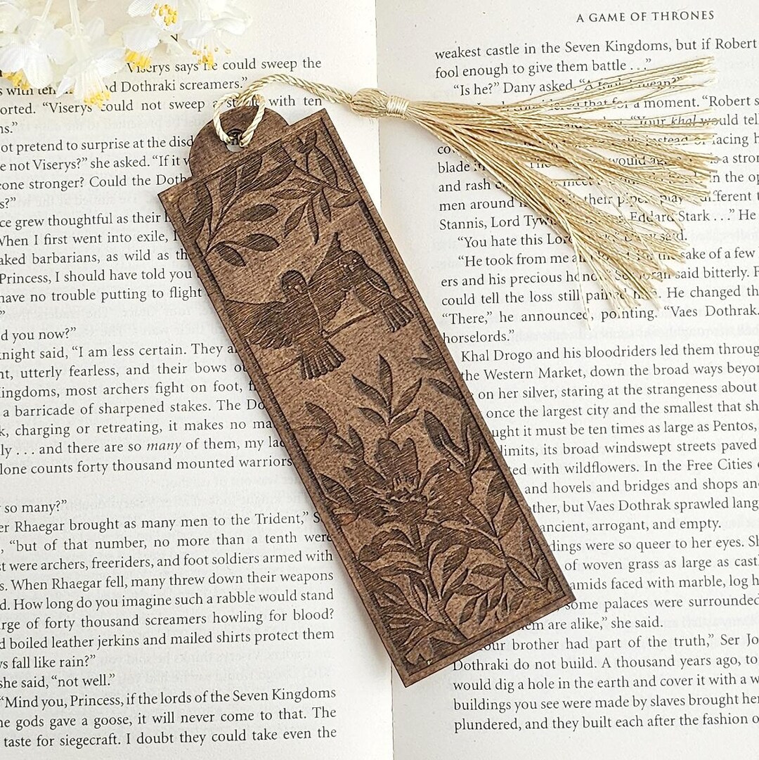 Birds Wooden Bookmark, Personalised Laser Engraved Book Lover Gift - Etsy
