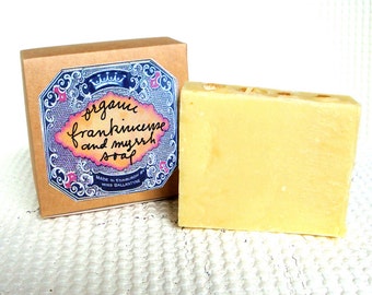 Organic Frankincense and Myrrh Olive Oil Soap 100g