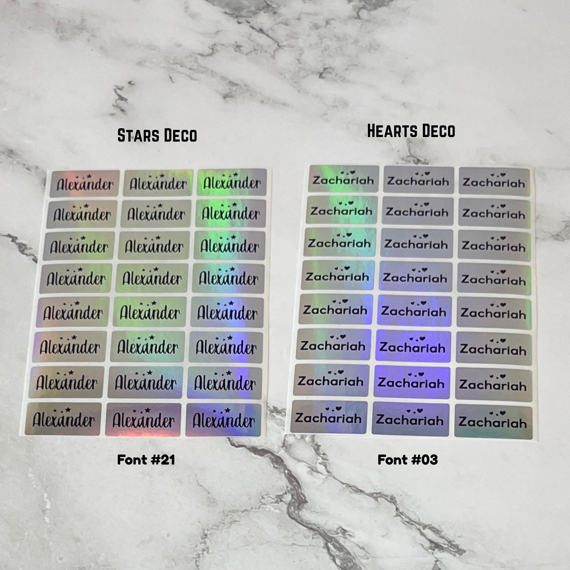 Kdf Sticker Waterproof Name Stickers Personalized Holographic Labels School Kids ...