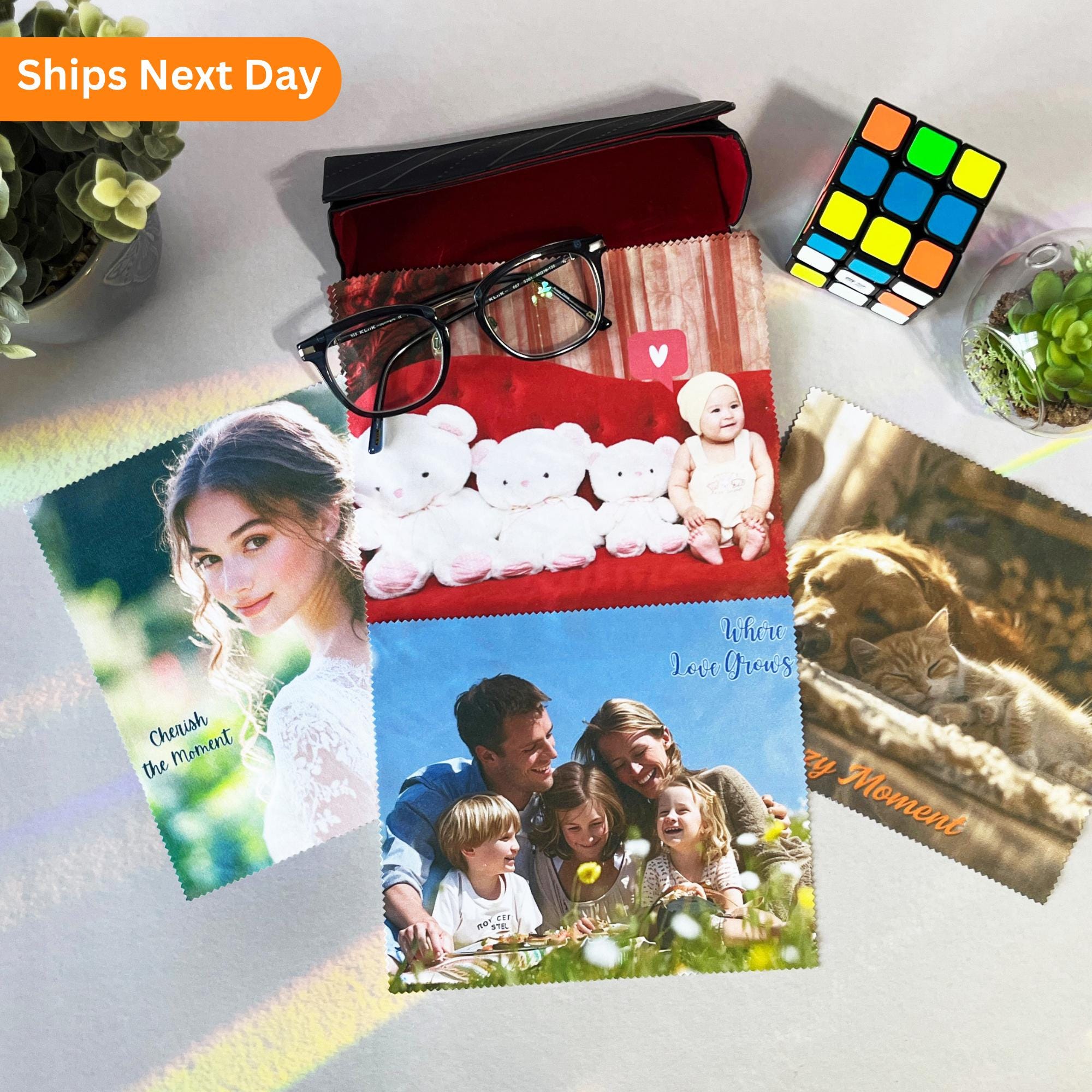 Personalized Microfiber Lens Cloth: Custom Photo Cleaning Cloth (Set of 2) Image Logo