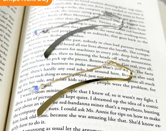Crystal Pendant Metal Bookmark: Elegant Book Lover Gift Book Jewelry Hook Minimalist Charm