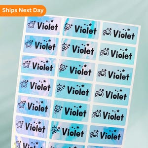 Name Stickers Waterproof School Labels Kids Name Holographic Personalized Daycare Tags