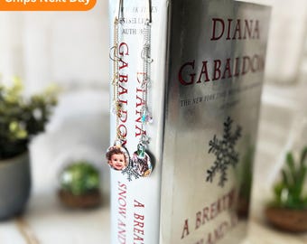 Personalized Photo Bookmark: Austrian Crystal Metal Hook Book Jewelry with Custom Photo Charm