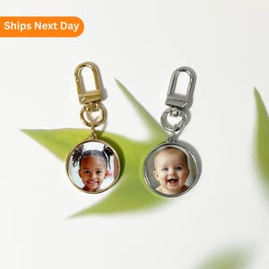 Personalized Circle Metal Keyring, Double-Sided Photo Keychain, Custom Gift, Premium Quality, Two-Sided Photo Print Round Keyring Keepsake
