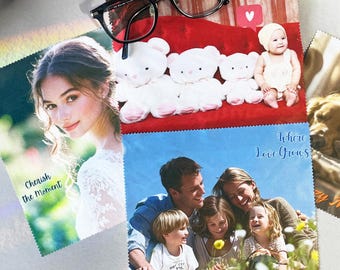 Personalized Microfiber Lens Cloth: Custom Photo Cleaning Cloth (Set of 2) Image Logo
