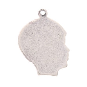 Vintage Boy Silhouette Cameo Charms, can be engraved, 22mm or 26mm, Made in USA, Pack of 6