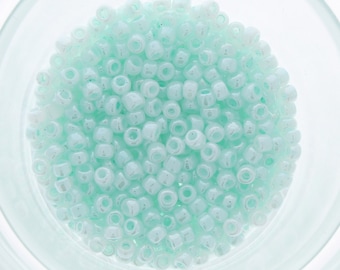Miçangas japonesas Matsuno 3,6 mm 6/0, azul-água do Ceilão, 18 gramas