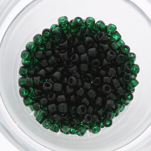 Japanese Glass Seed Beads 6/0, transparent emerald green, 16 grams